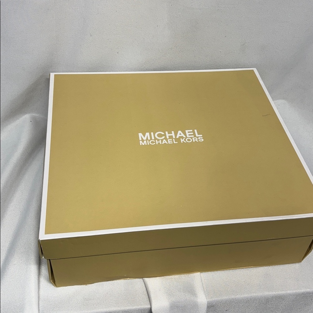 Michael Kors Martina peep toe leather Gold snakeskin Platform High Heels 9.5 - Picture 10 of 11